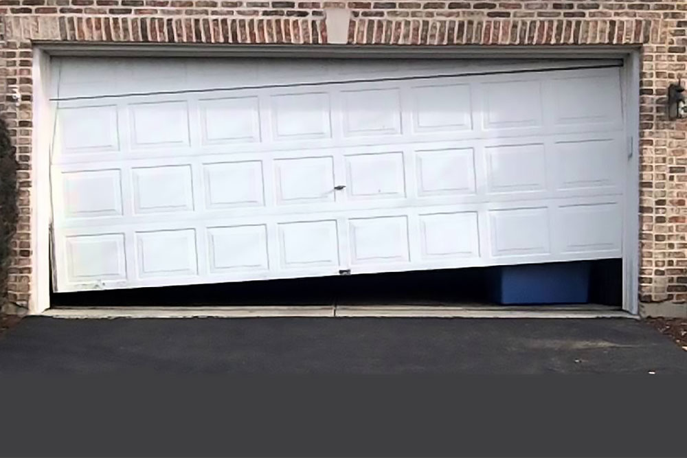 crooked garage door